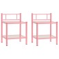 vidaXL Nachttische 2 Stk. Rosa Transparent Metall und Glas vidaXL Nachttische 2 Stk. Rosa Transparent Metall und Glas