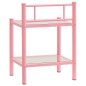 vidaXL Nachttische 2 Stk. Rosa Transparent Metall und Glas vidaXL Nachttische 2 Stk. Rosa Transparent Metall und Glas