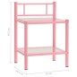 vidaXL Nachttische 2 Stk. Rosa Transparent Metall und Glas vidaXL Nachttische 2 Stk. Rosa Transparent Metall und Glas