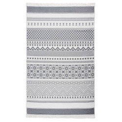 vidaXL Teppich Grau und Weiß 120x180 cm Baumwolle