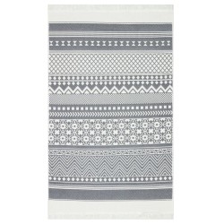vidaXL Teppich Grau und Weiß 120x180 cm Baumwolle