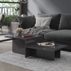 vidaXL Couchtisch Hochglanz-Grau 111,5x50x33 cm Holzwerkstoff