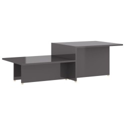 vidaXL Couchtisch Hochglanz-Grau 111,5x50x33 cm Holzwerkstoff