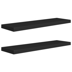 vidaXL Schweberegale 2 Stk. Schwarz 90x23,5x3,8 cm MDF