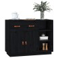 vidaXL Sideboard Schwarz 98,5x40x75 cm Massivholz Kiefer vidaXL Sideboard Schwarz 98,5x40x75 cm Massivholz Kiefer