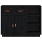 vidaXL Sideboard Schwarz 98,5x40x75 cm Massivholz Kiefer vidaXL Sideboard Schwarz 98,5x40x75 cm Massivholz Kiefer