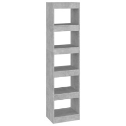 vidaXL Bücherregal/Raumteiler Betongrau 40x30x166 cm