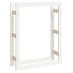 vidaXL Kaminholzregal Weiß 80x25x100 cm Massivholz Kiefer