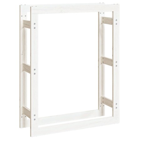 vidaXL Kaminholzregal Weiß 80x25x100 cm Massivholz Kiefer