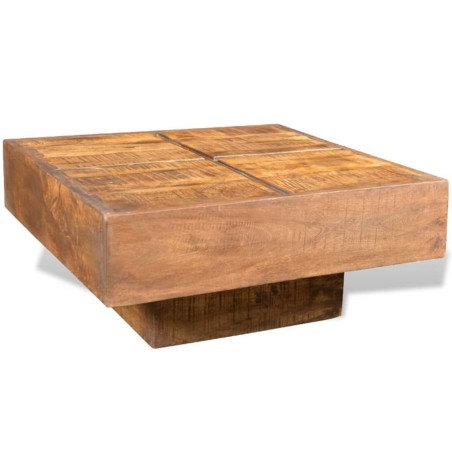 vidaXL Couchtisch Braun Quadratisch Massivholz Mango 