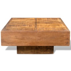 vidaXL Couchtisch Braun Quadratisch Massivholz Mango 