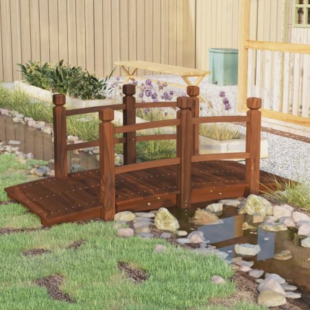 vidaXL Gartenbrücke mit Geländer 150x67x56 cm Massivholz Fichte