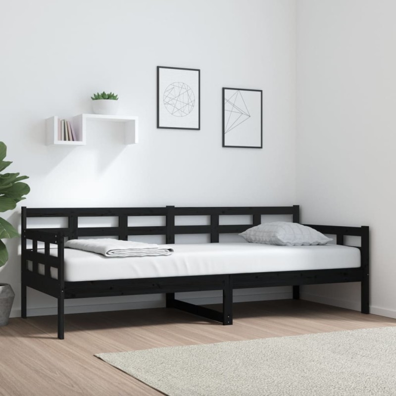 vidaXL Tagesbett Schwarz Massivholz Kiefer 80x200 cm vidaXL Tagesbett Schwarz Massivholz Kiefer 80x200 cm