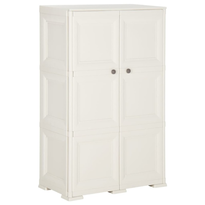 vidaXL Kunststoffschrank 79x43x125 cm Holzdesign Angora-Weiß vidaXL Kunststoffschrank 79x43x125 cm Holzdesign Angora-Weiß