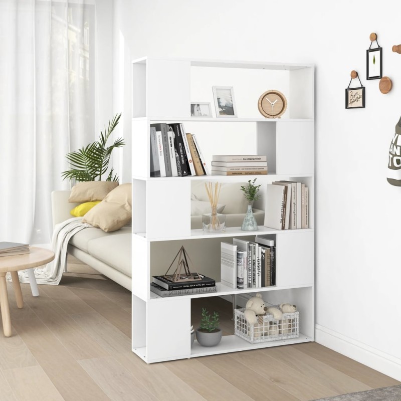 vidaXL Bücherregal Raumteiler Weiß 100x24x155 cm Holzwerkstoff vidaXL Bücherregal Raumteiler Weiß 100x24x155 cm Holzwerkstoff