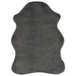 vidaXL Teppich 65x95 cm Kunstfell Dunkelgrau