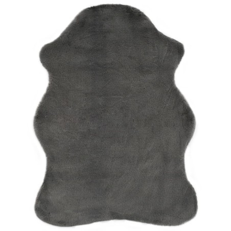 vidaXL Teppich 65x95 cm Kunstfell Dunkelgrau