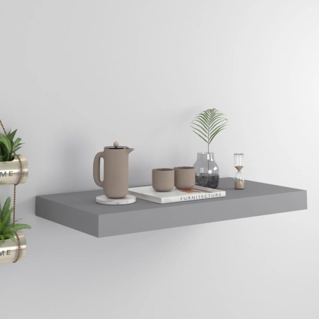 vidaXL Schwebendes Wandregal Grau 50x23x3,8 cm MDF