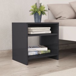 vidaXL Nachttische 2 Stk. Hochglanz-Grau 40x30x40 cm Holzwerkstoff