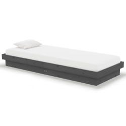 vidaXL Massivholzbett Grau 75x190 cm