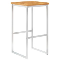 vidaXL Barhocker 4 Stk. Massivholz Akazie und Edelstahl