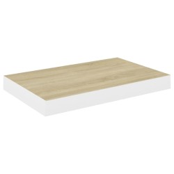 vidaXL Schweberegal Eiche und Weiß 50x23x3,8 cm MDF 