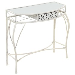    vidaXL Beistelltisch Französischer Stil Metall 82x39x76 cm Weiß