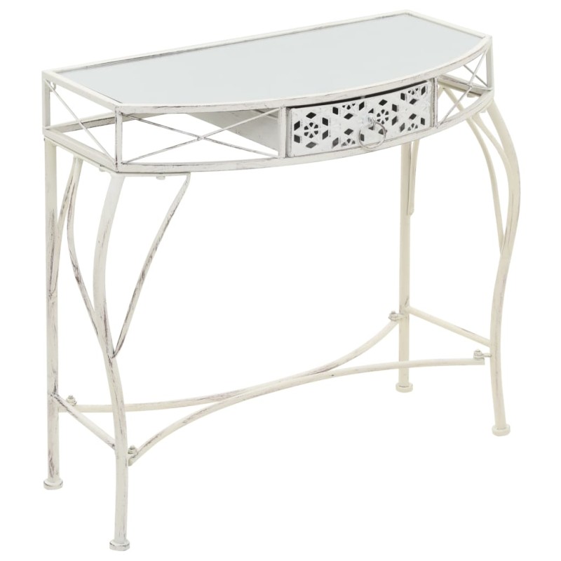 vidaXL Beistelltisch Französischer Stil Metall 82x39x76 cm Weiß vidaXL Beistelltisch Französischer Stil Metall 82x39x76 cm Weiß