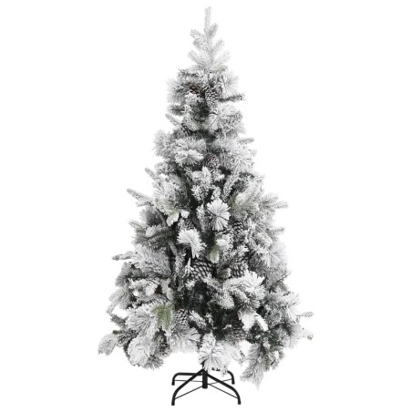 vidaXL Weihnachtsbaum mit Zapfen Beschneit 225 cm PVC & PE 