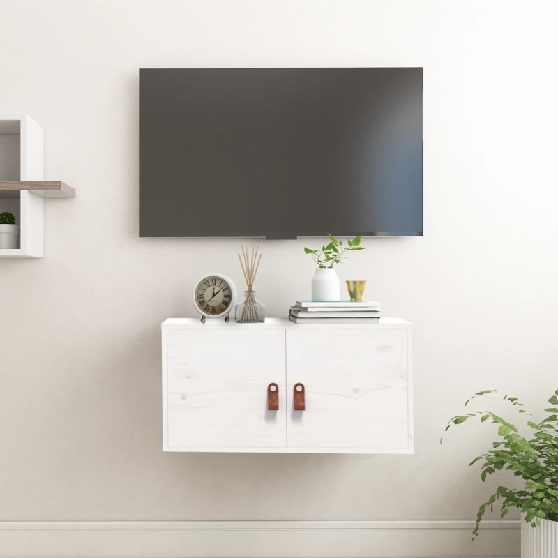 vidaXL Wandschrank Weiß 60x30x30 cm Massivholz Kiefer vidaXL Wandschrank Weiß 60x30x30 cm Massivholz Kiefer
