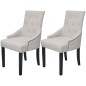 Esszimmerstühle 2 Stk. Cremegrau Stoff Esszimmerstühle 2 Stk. Cremegrau Stoff