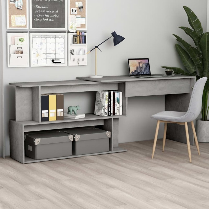 vidaXL Eckschreibtisch Betongrau 200x50x76 cm Holzwerkstoff vidaXL Eckschreibtisch Betongrau 200x50x76 cm Holzwerkstoff