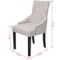 Esszimmerstühle 2 Stk. Cremegrau Stoff Esszimmerstühle 2 Stk. Cremegrau Stoff