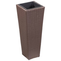 vidaXL Garten-Hochbeet 30 x 30 x 80 cm Poly Rattan Braun