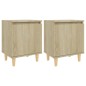 vidaXL Nachttische 2 Stk. Massivholz-Beinen Sonoma-Eiche 40x30x50cm vidaXL Nachttische 2 Stk. Massivholz-Beinen Sonoma-Eiche 40x30x50cm