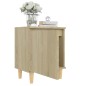 vidaXL Nachttische 2 Stk. Massivholz-Beinen Sonoma-Eiche 40x30x50cm vidaXL Nachttische 2 Stk. Massivholz-Beinen Sonoma-Eiche 40x30x50cm