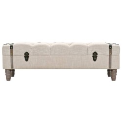 Aufbewahrungsbank Massivholz und Stahl 111 x 34 x 37 cm