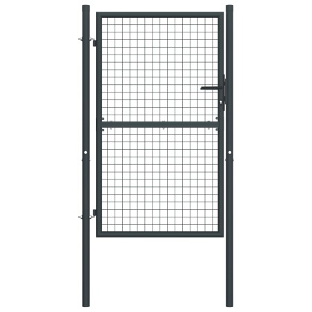 vidaXL Mesh-Gartentor Verzinkter Stahl 100 x 250 cm Grau
