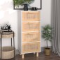 vidaXL Sideboard Weiß 40x30x90 cm Massivholz Kiefer und Natur-Rattan vidaXL Sideboard Weiß 40x30x90 cm Massivholz Kiefer und Natur-Rattan