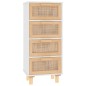 vidaXL Sideboard Weiß 40x30x90 cm Massivholz Kiefer und Natur-Rattan vidaXL Sideboard Weiß 40x30x90 cm Massivholz Kiefer und Natur-Rattan