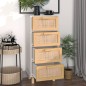 vidaXL Sideboard Weiß 40x30x90 cm Massivholz Kiefer und Natur-Rattan vidaXL Sideboard Weiß 40x30x90 cm Massivholz Kiefer und Natur-Rattan
