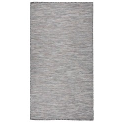 vidaXL Outdoor-Teppich Flachgewebe 80x150 cm Braun und Blau