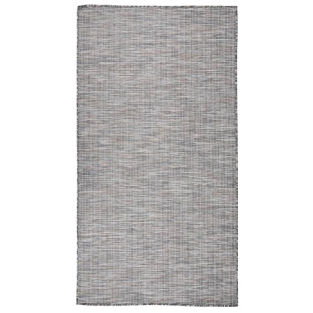 vidaXL Outdoor-Teppich Flachgewebe 80x150 cm Braun und Blau