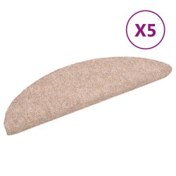 vidaXL Selbstklebende Treppenmatten 5 Stk. Braun 56x17x3 cm Nadelvlies