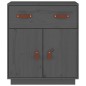 vidaXL Sideboard Grau 65,5x40x75 cm Massivholz Kiefer vidaXL Sideboard Grau 65,5x40x75 cm Massivholz Kiefer