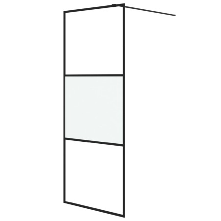 vidaXL Duschwand für Begehbare Dusche Schwarz 80x195 cm Halbmatt ESG