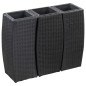 vidaXL Garten-Hochbeete 3-tlg. Poly Rattan Schwarz vidaXL Garten-Hochbeete 3-tlg. Poly Rattan Schwarz