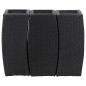 vidaXL Garten-Hochbeete 3-tlg. Poly Rattan Schwarz vidaXL Garten-Hochbeete 3-tlg. Poly Rattan Schwarz