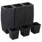 vidaXL Garten-Hochbeete 3-tlg. Poly Rattan Schwarz vidaXL Garten-Hochbeete 3-tlg. Poly Rattan Schwarz