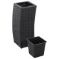 vidaXL Garten-Hochbeete 3-tlg. Poly Rattan Schwarz vidaXL Garten-Hochbeete 3-tlg. Poly Rattan Schwarz